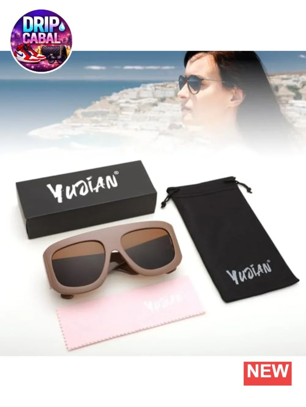 Oversized Square Sunglasses UV400 Protection Trendy Wide Fashion Shades